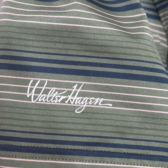 Walter Hagen Green Polo Shirt with Classic Stripes - Picture 2 of 4